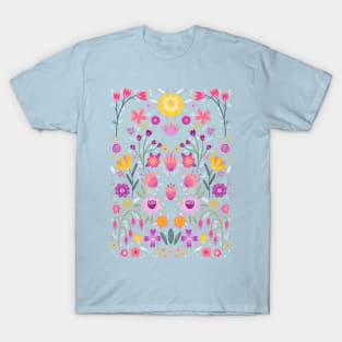 Bright Floral Symmetry T-Shirt